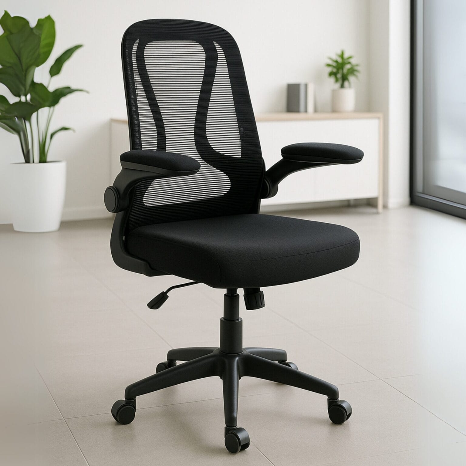 Silla Operativa E107 Mesh y Tela Color Negro Estructura Negro - OFIK S ...