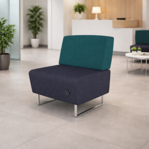 Sofá Recto Mod. 912 Asiento Color Lux Negro Solido Respaldo y Descanzabrazos Derecho Tela