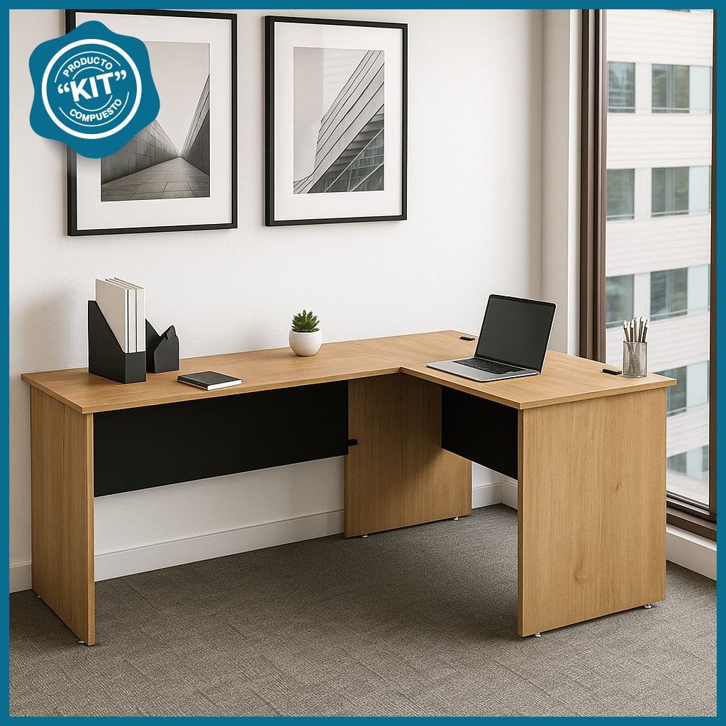 Escritorio en l 120x185 cm