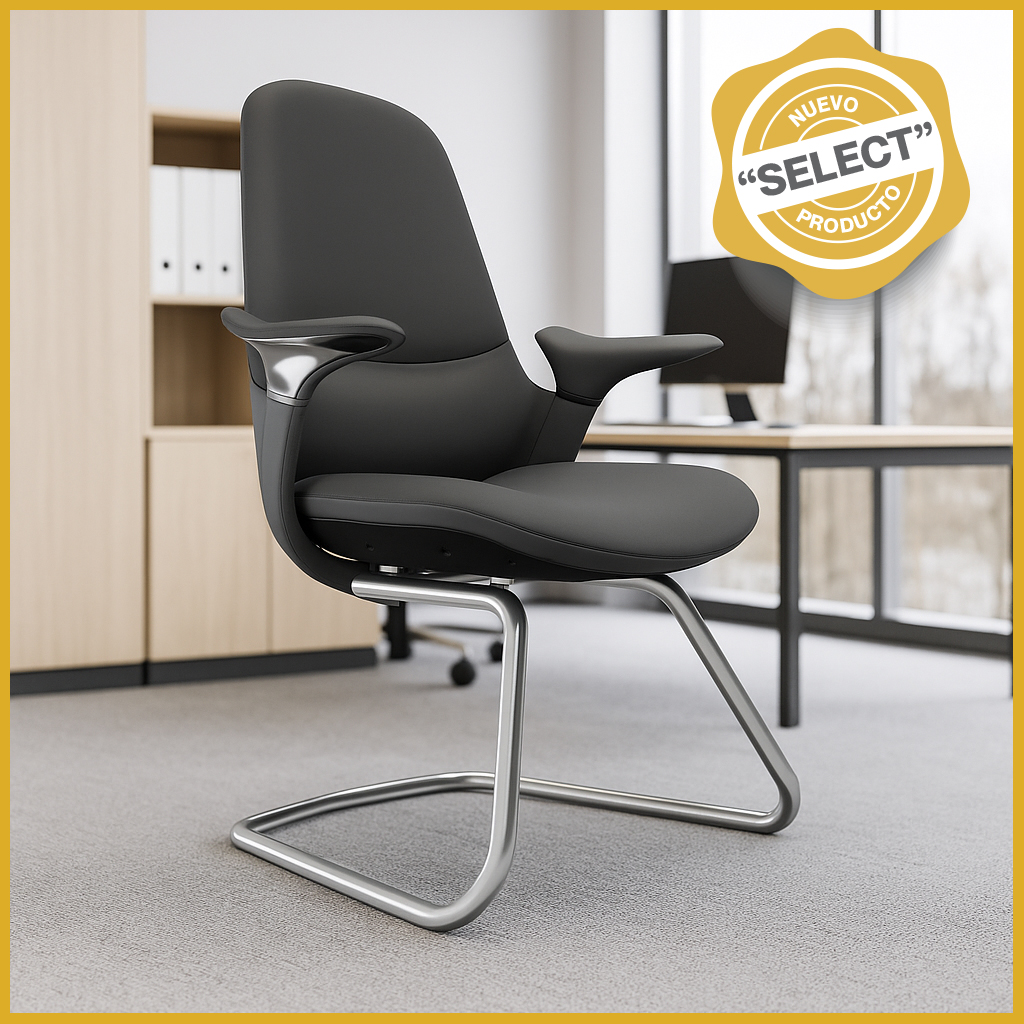 Silla de Visita TH09 Vinipiel Negro