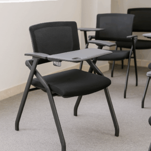 Mesabanco N1 con regatón en mesh y tela negra