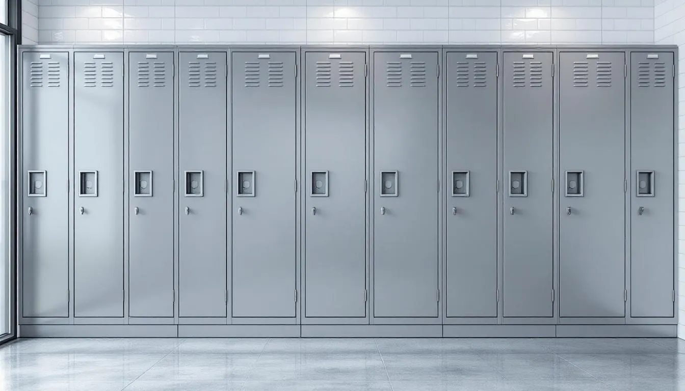 La imagen muestra diferentes tipos de lockers metálicos en un ambiente de oficina, con varias opciones de puertas que destacan por su resistencia y funcionalidad. Estos casilleros, ideales para el guardado seguro de pertenencias, reflejan un diseño moderno y práctico, adecuado para las necesidades de los usuarios en el trabajo.
