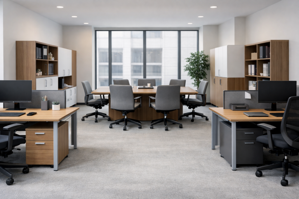 Muebles para oficina: guía completa para diseñar espacios de trabajo productivos y modernos