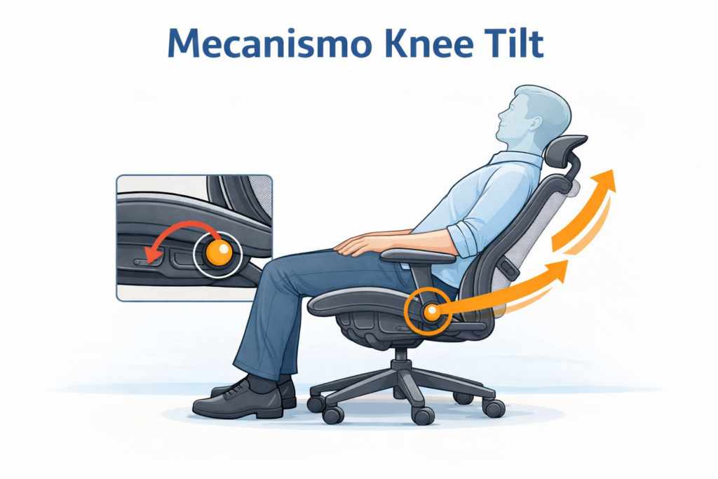 Silla con mecanismo de rodilla (knee tilt): guía técnica para oficinas ejecutivas