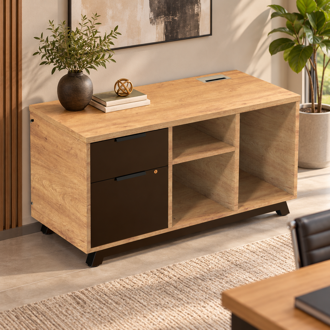 Credenza Baja Anzio M1034 con archivero izquierdo de 150cm - Imagen 1
