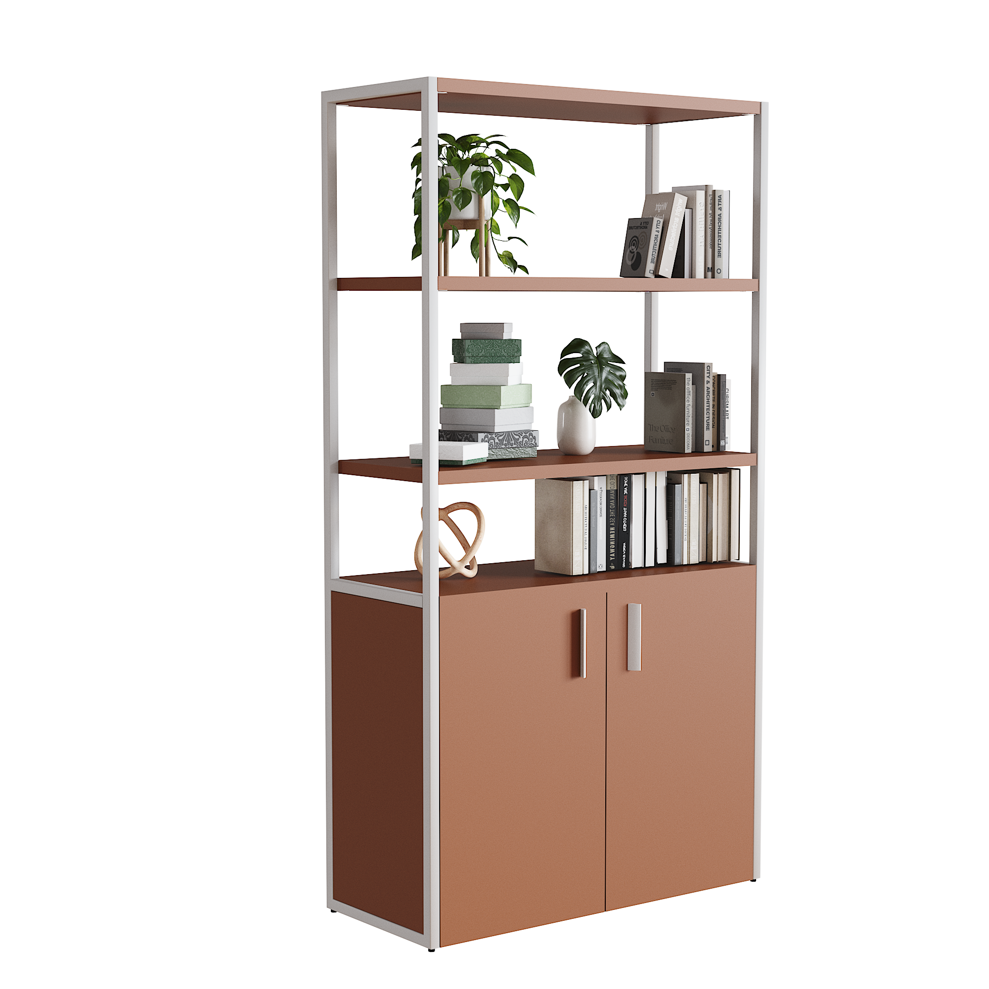 Librero Filio con credenza baja y puertas abatibles 180x90 cm - Imagen 1